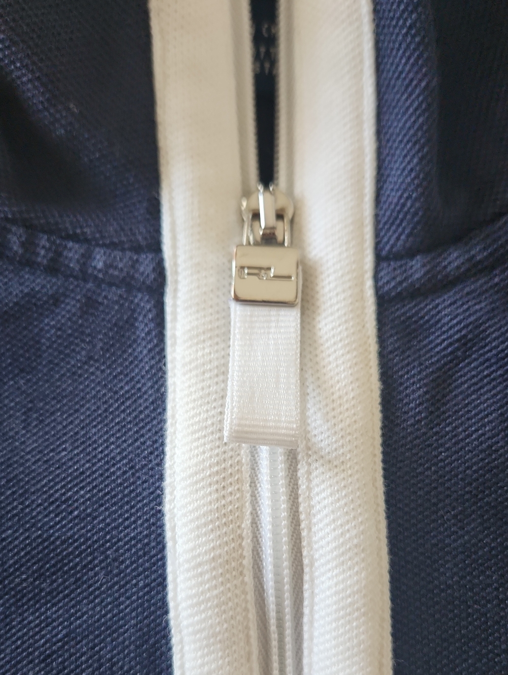 Ralph Lauren Golf navy sleeveless mock neck zip polo with white accents - Picture 5 of 5